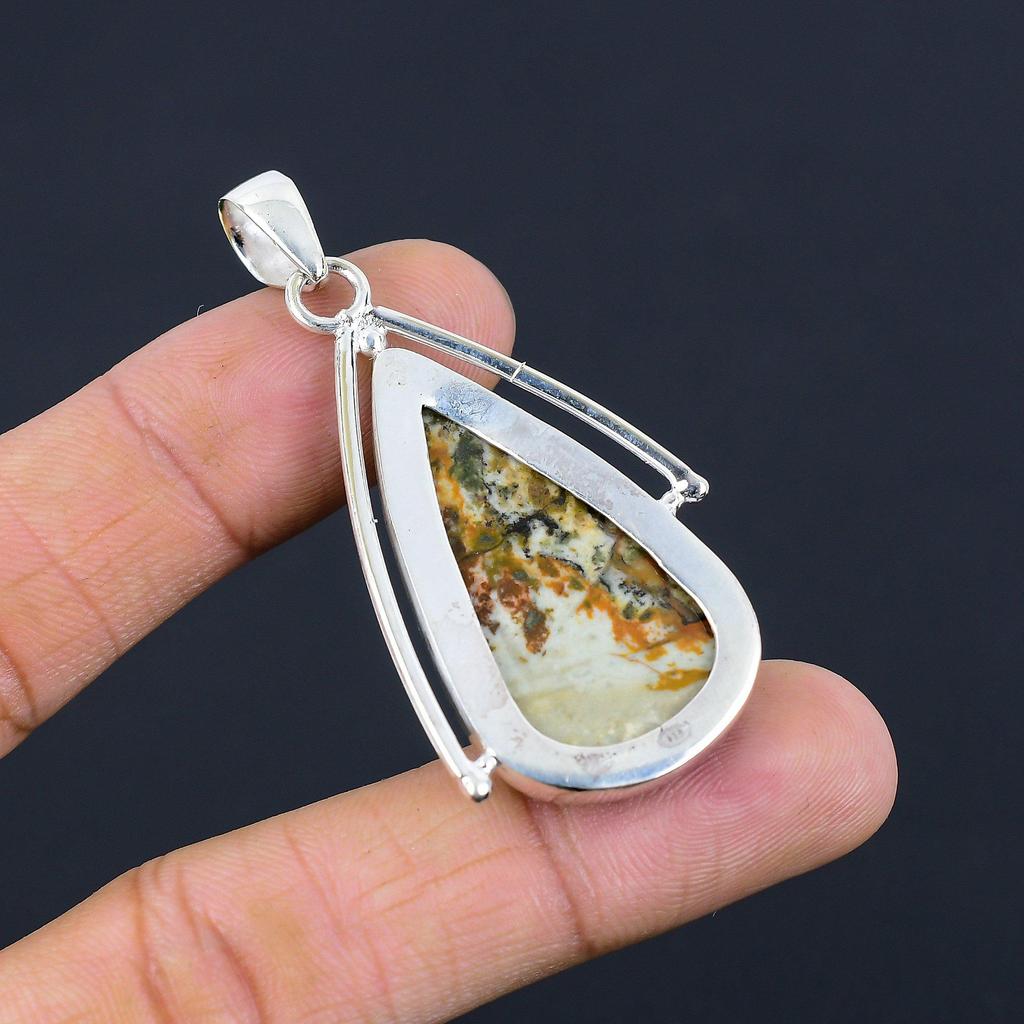 Friendship Day Sale Sterling Silver Polychrome Jasper Stone Anniversary Pendant