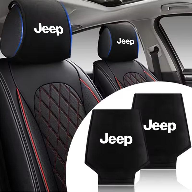 Car Styling Headrest Cover Anti-dirty Seat Pillow Pad For Jeep Grand Cherokee Wrangler JK Gladiator Compass Renegade Patriot