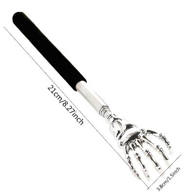 1 Stück Verstellbarer Edelstahl-Rückenkratzer mit einziehbarer Kralle - Ergonomischer Griff Tragbares Design für Massagegerät