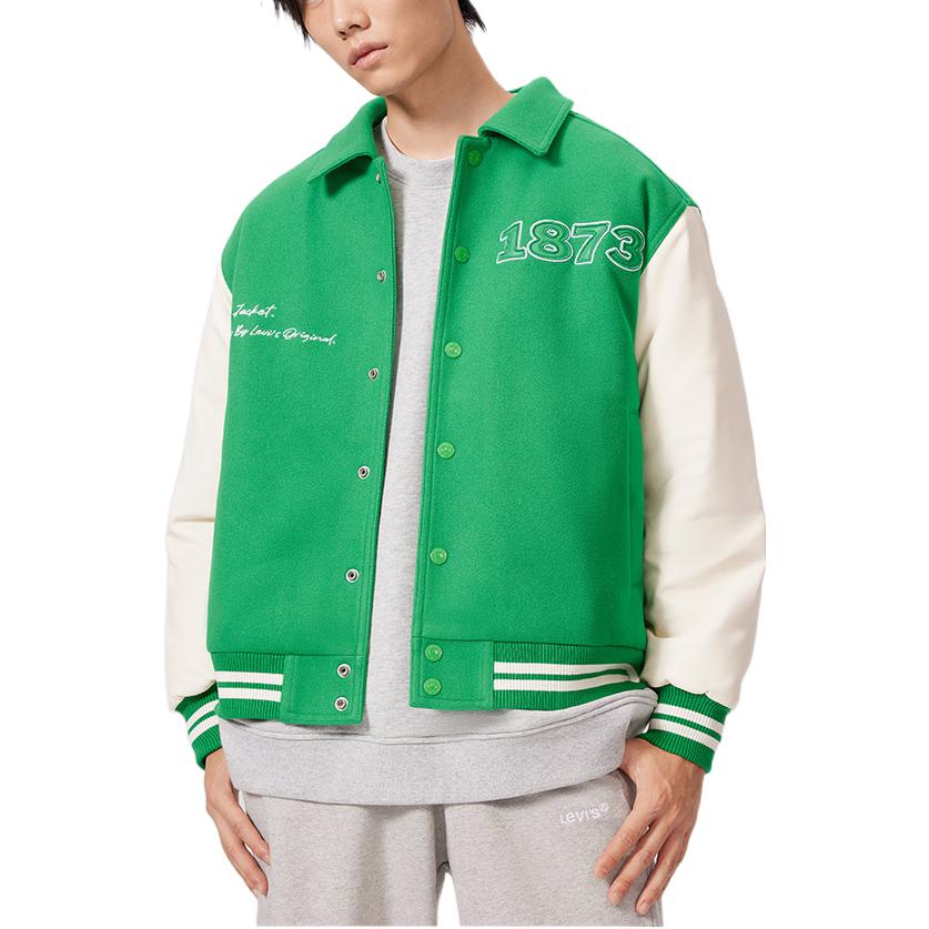 Levi's Baseball Jackets Unisex Green Lapel Moderate Straight Fit A5171-0003