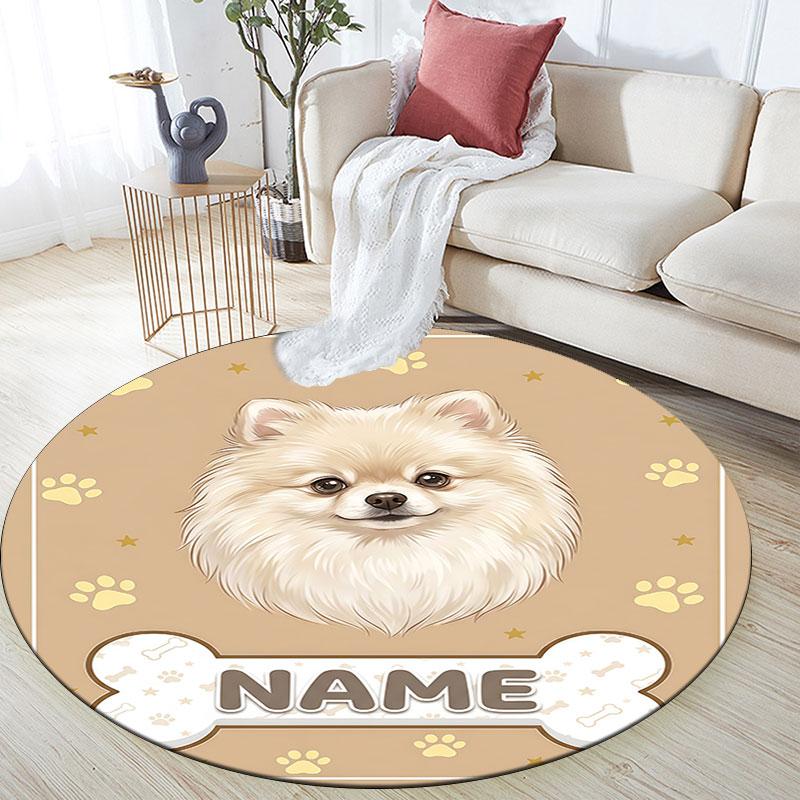 Custom Name,Cat Fish Label Portrait pattern round rug,Carpet Rug for Living Room Bedroom Playroom ,Non-slip Floor Mat,Holiday Gifts and Birthday Gifts