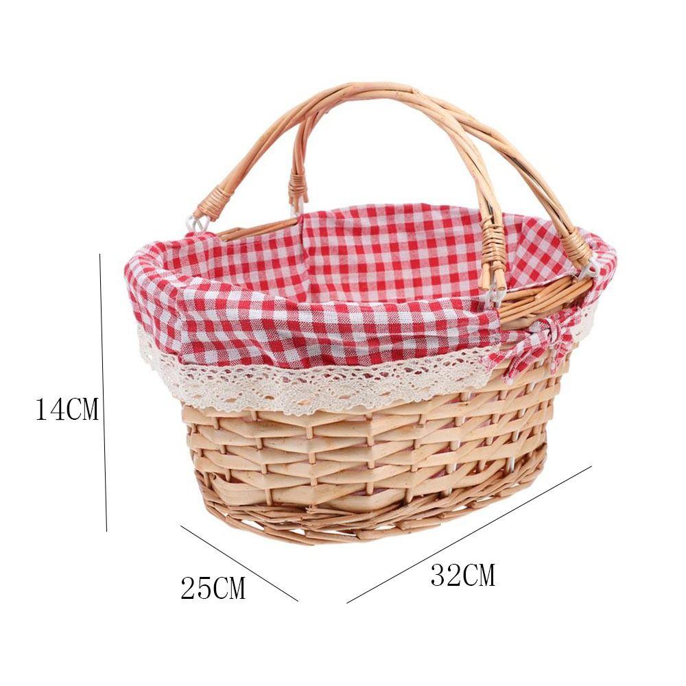 Oval Sundries Willow Woven Handwoven Vegetable Basket Storage Basket Fruit Basket Picnic Basket
