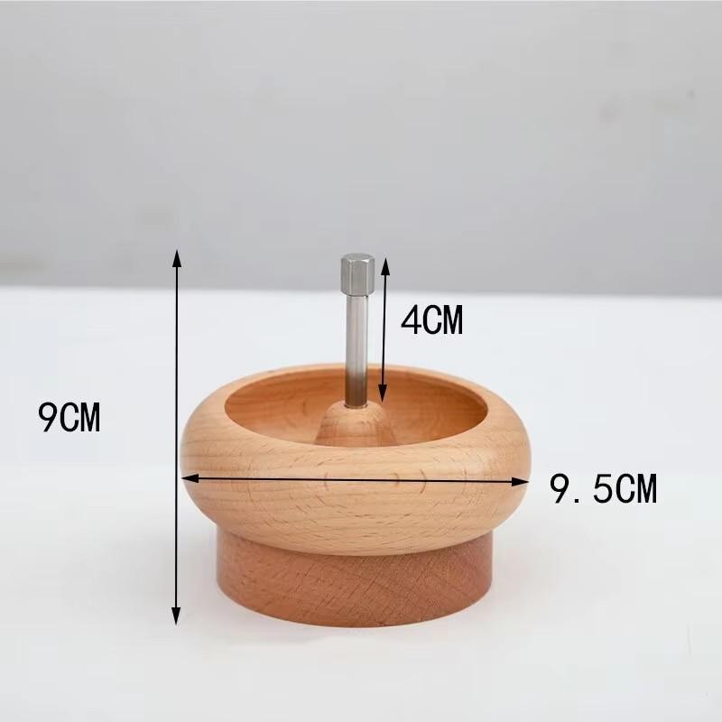 Wooden Beaded Rotating Bowl Diy Making Quick Bead Piercer Rotatable Wooden Jewelry Accessories Bead Piercer