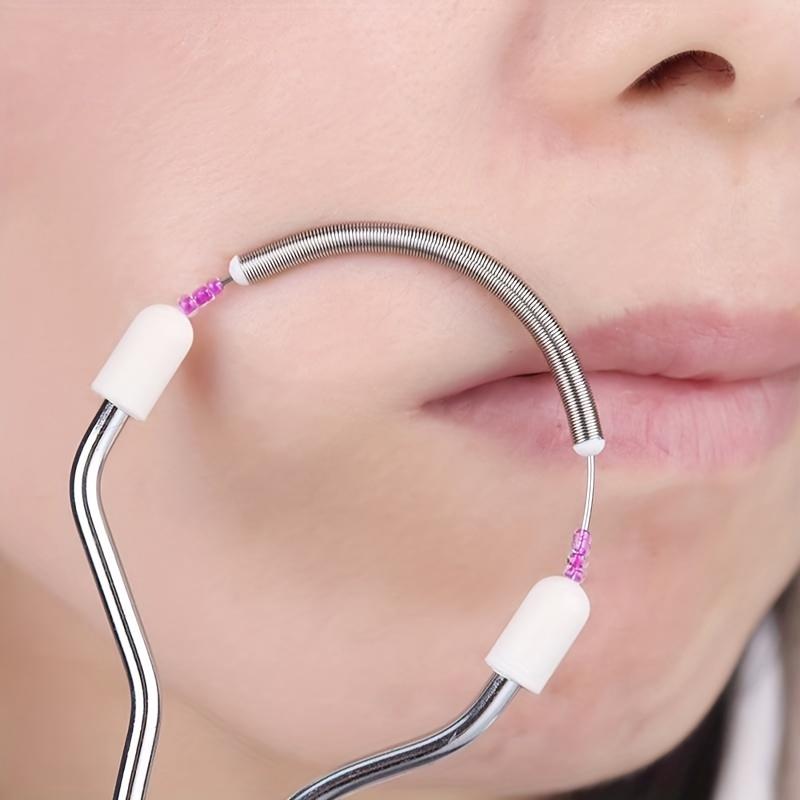 Spring-time Facial Hair Removal Lady, Portable, Manual Line Ejector for Removing Unnecessary Lips, Jaws, Mustache Roots, Neck and Side Burns, Blur