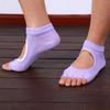 Women's Non-Slip Half-Toe Yoga Socks, Open Heel, Five-Finger, Breathable Fitness Socks for Spring/Summer Pilates