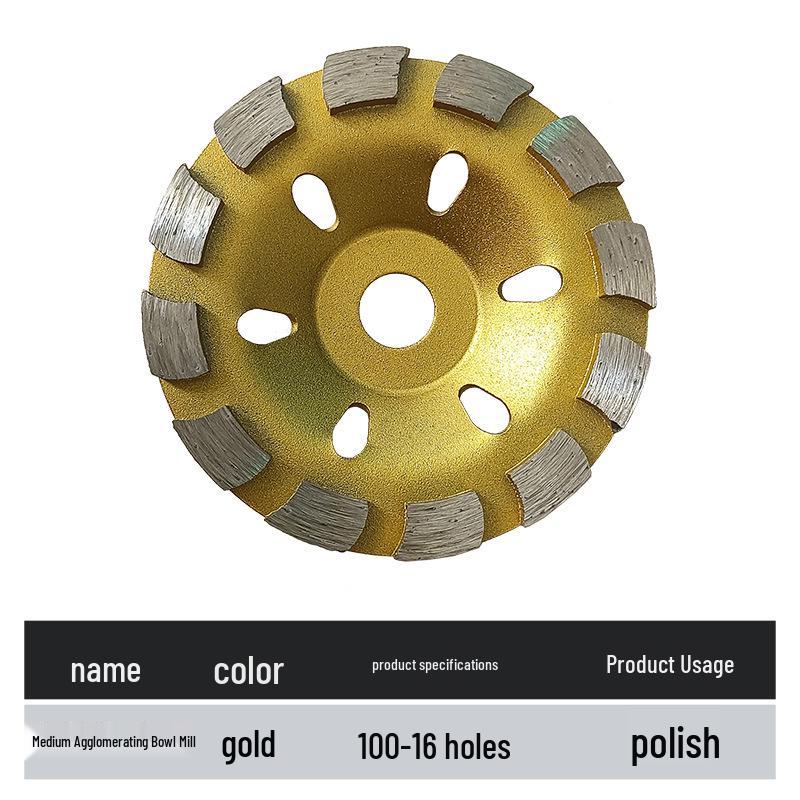 Haowo 100 Grinding Disc with Putty Powder, Double Groove Turbine Design, Diamond Grinding Bowl