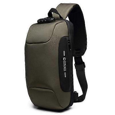 Ozuko 9223 Proti krádeži Pánska taška cez hruď Vodotesná Crossbody taška s externým USB nabíjacím portom rýchlo