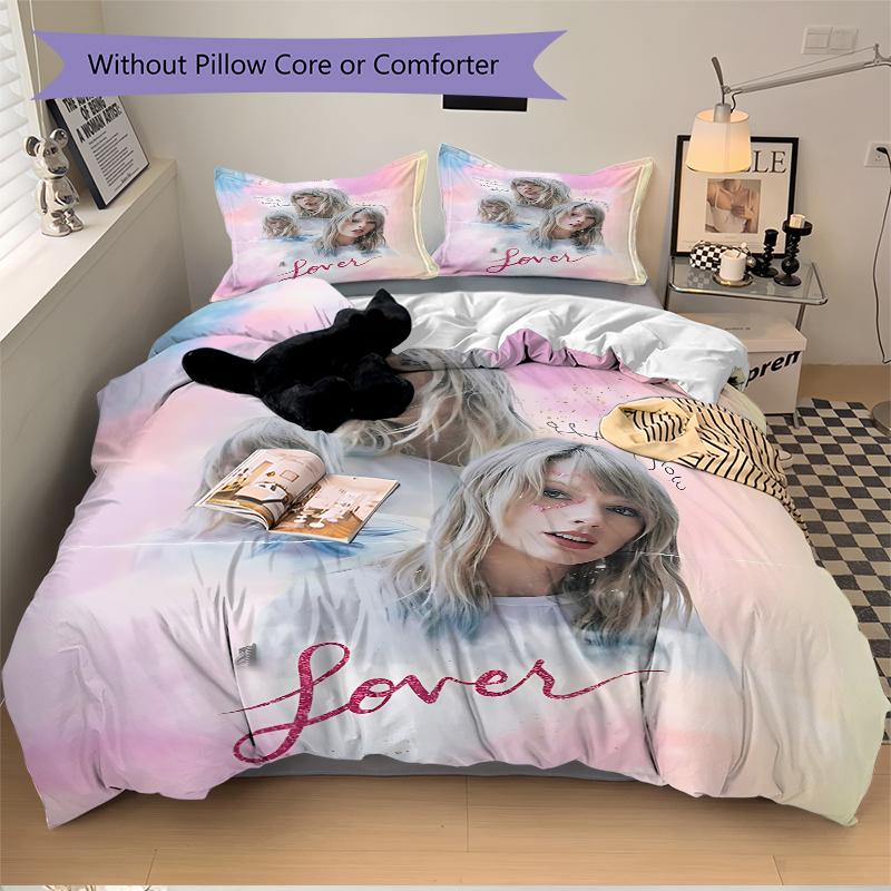 3 Stück Taylor Swift Lover Album Artwork Bettwäsche-Sets Für Alle Größen Neu 3D Gedruckte Bettdecke Bettbezug Kissenbezug Schlafzimmerdekoration