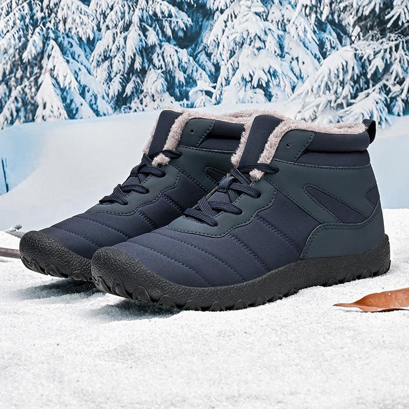 2025Winter Thick Plush Warm Boots for Men Outdoor Breathable Comfy Coze Snow Boots Man Windproof Short Boot Shoes