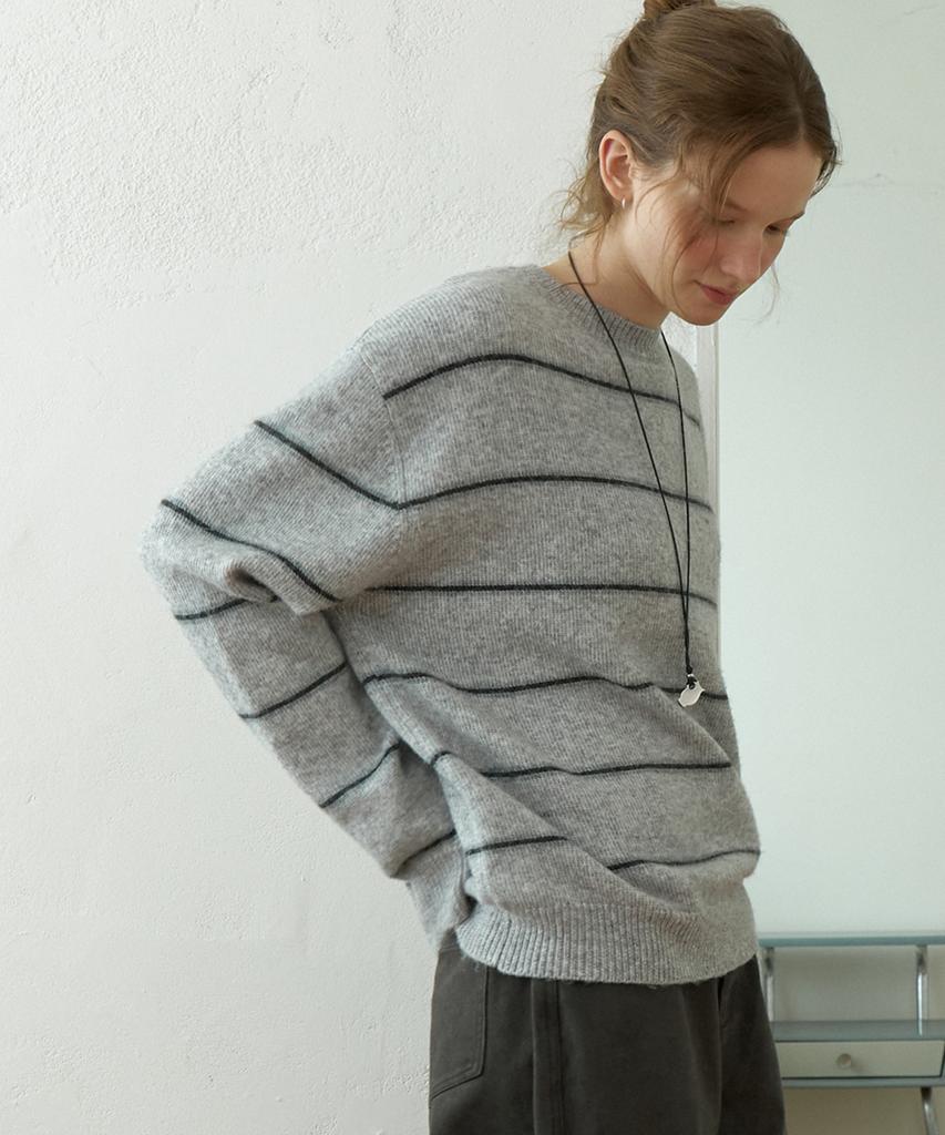 THEMITTEN Swarm Stripe Knit (Melange Gray)