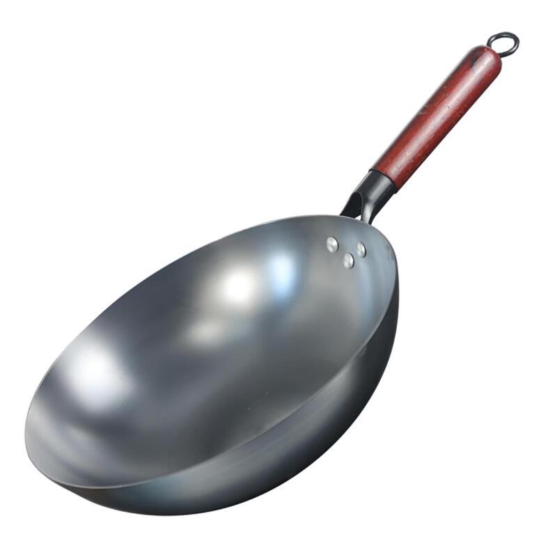 ZISIZ Flat-Bottom Cast Iron Wok