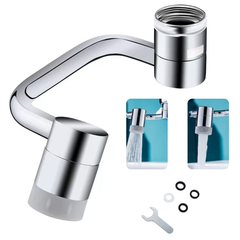 Excras Faucet Kitchen Shower Faucet Kitchen Faucet Tip Part Extender, 1080° Rotation, 2-Type Switching, Sprayer/Aerator, Water-Saving Nozzle, Head,