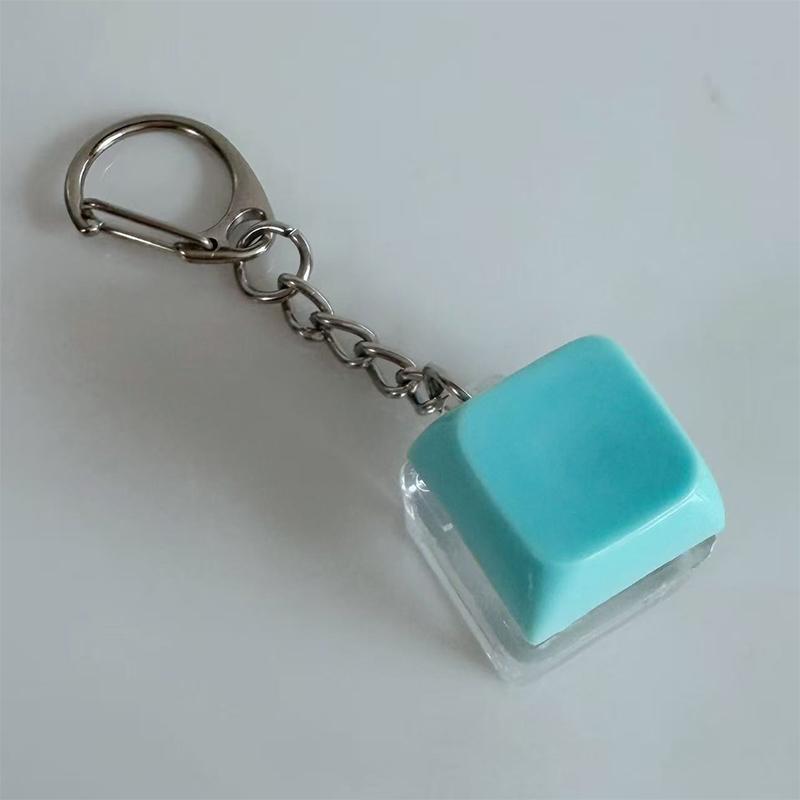 1Keys Color Clear LED Mechanical Keyboard Keychain Toy Stress Relief DIY Button Finger Keyboard Caps Toy Key Switch Shaft Tester