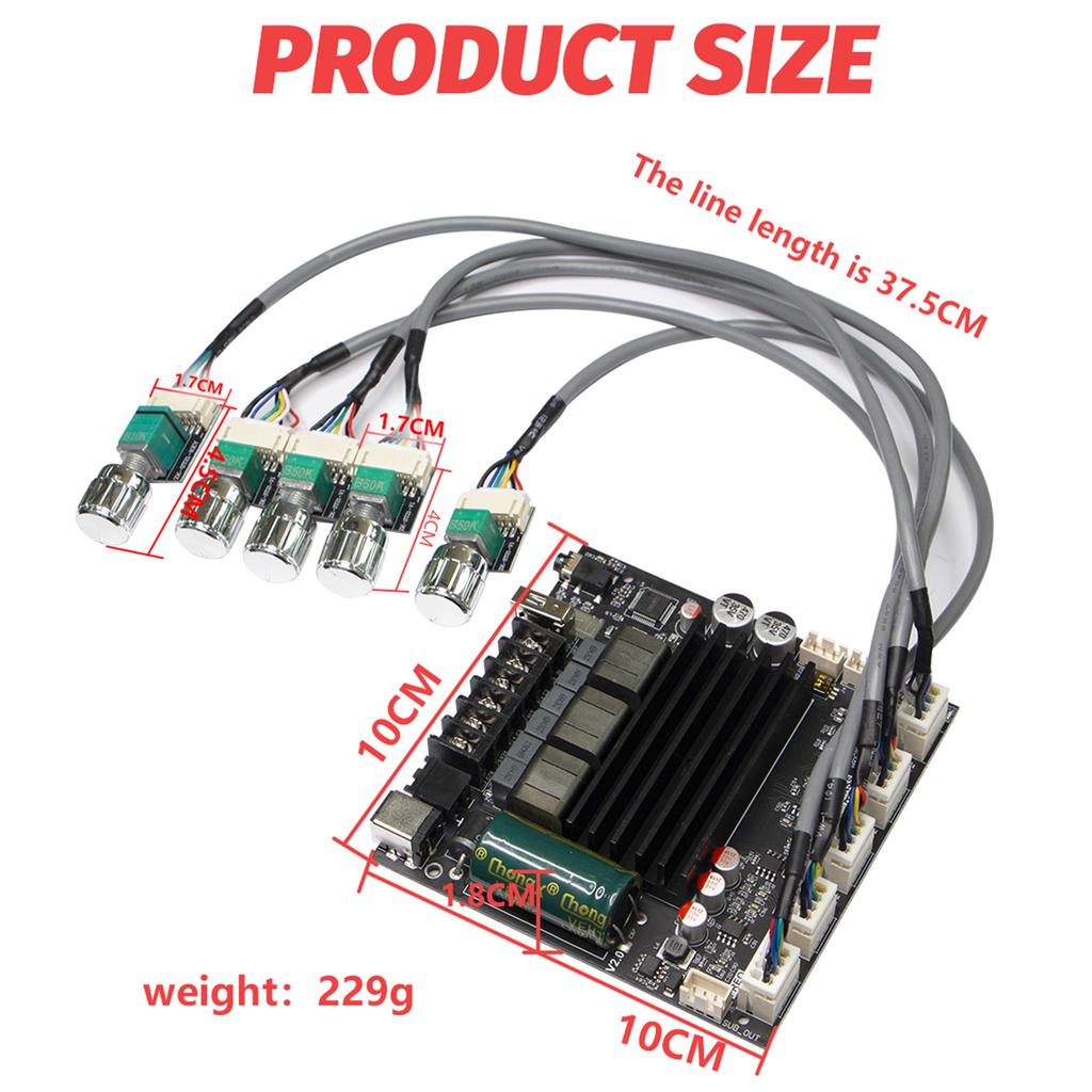 Power Amplifier Board BT5.1 TPA3221 Chip with Subwoofer 2.1 Channel 100W×2+200W,Audio Power Amplifier Module