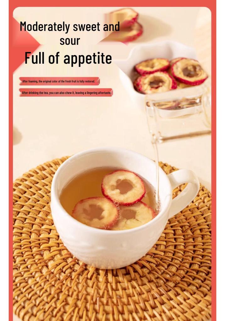 Seedless Dried Hawthorn Slices for Tea, 500g - Sulfur-Free, Pitted Hollow Hawthorn Rings
