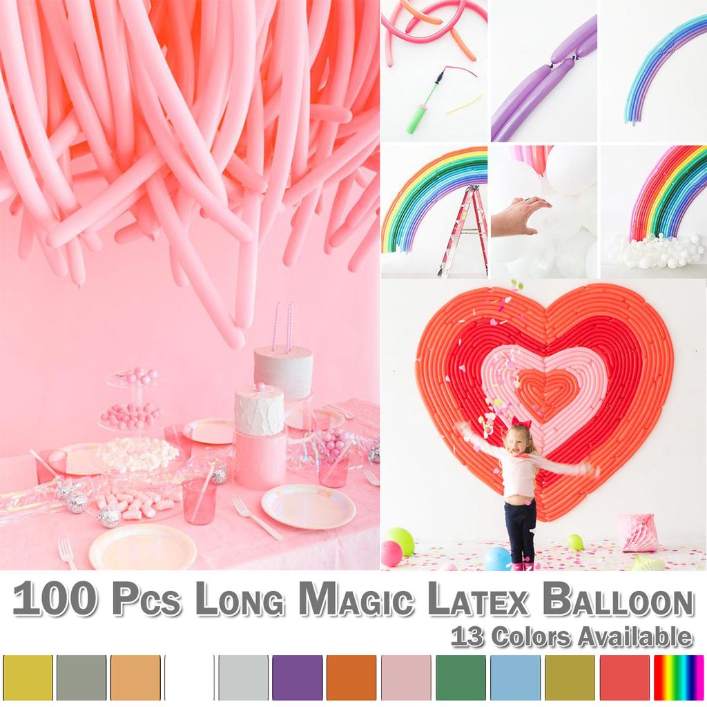 100 PCS Long Magic Latex Twisting Balloon DIY Party Birthday Decoration 13 Color