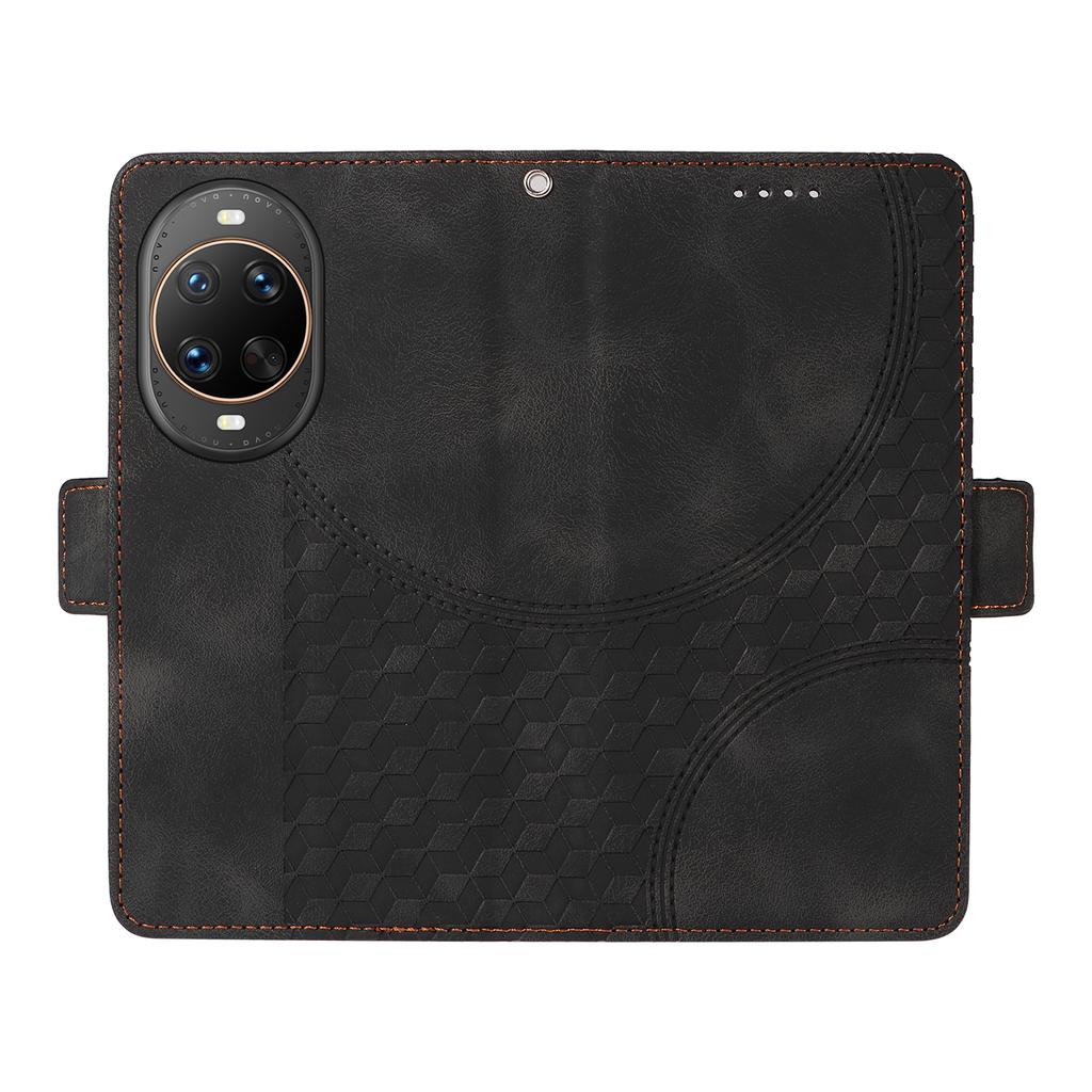 For Huawei nova 14 Ultra 5G Leather Cases Wallet Rhombus Imprinted Phone Cover Stand with Strap