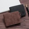 Frosted Men's Short Coin Purse Wallet with Money Clip