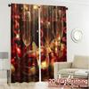 Set Of 2 Flat Printing Curtains Without Rod Masquerade Sparkle Popular Window Treatment Fabric Holiday Made Polyester