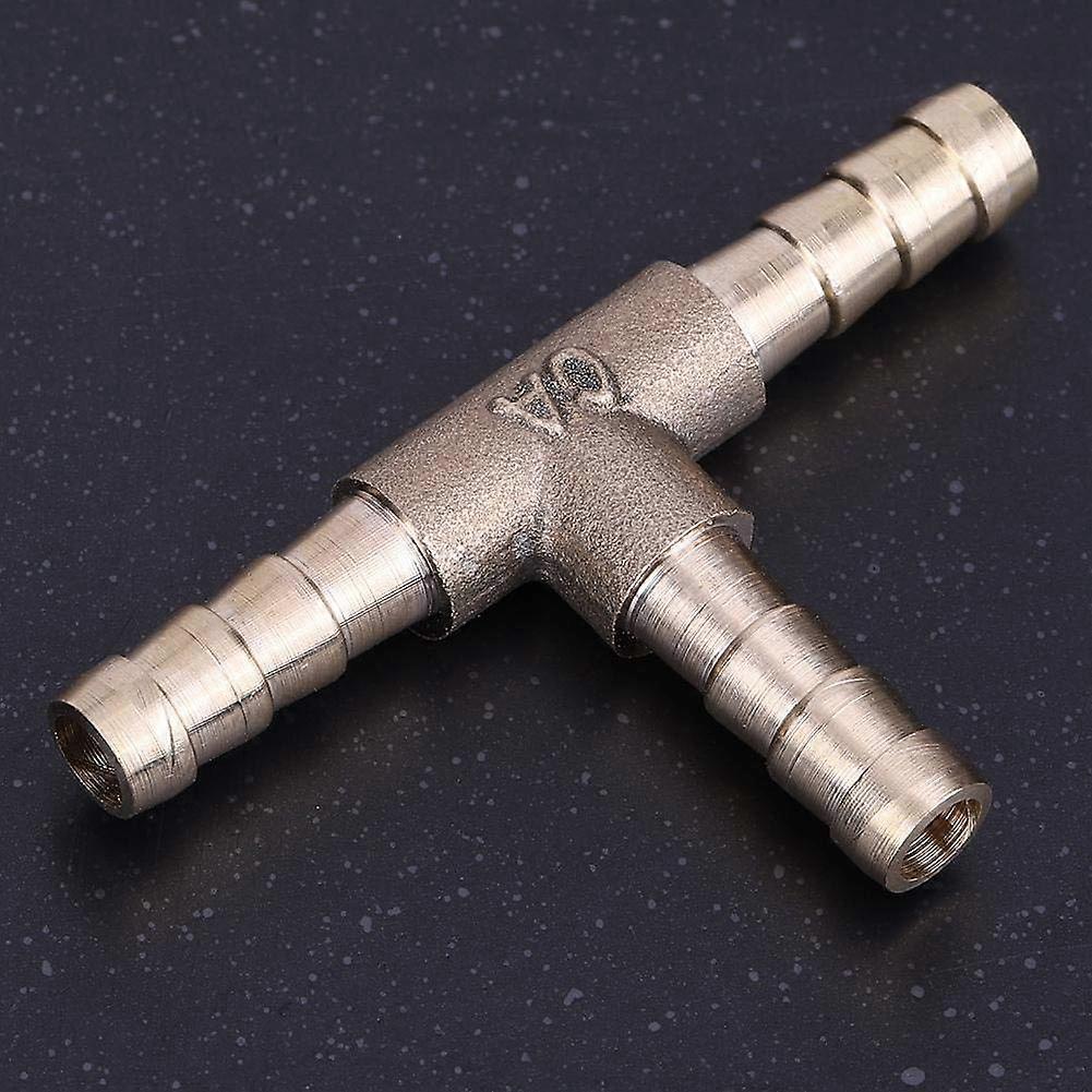 3 Way Hose Joiner, Brass T Piece 3 Way Fuel Hose Joiner Connector Barbed Hose Fittings For Compressed Air (6mm)