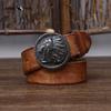 Retro Distressed Frosted Buckle Belt for Men Genuine Leather Smooth Buckle Trendy Fashion Genuine Leather Cowhide Belt
