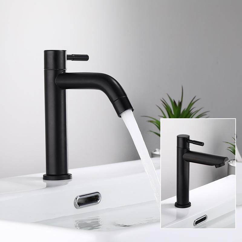Single Cold Water 304 Stainless Steel Black Bathroom Vanity Top with Undermount Basin and Faucet