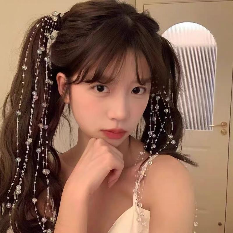 Girls Mermaid Tassel Hair Clip Colorful Beads Duckbill Barrette Sweet Accessories for Party Birthday Everyday Hairstyles