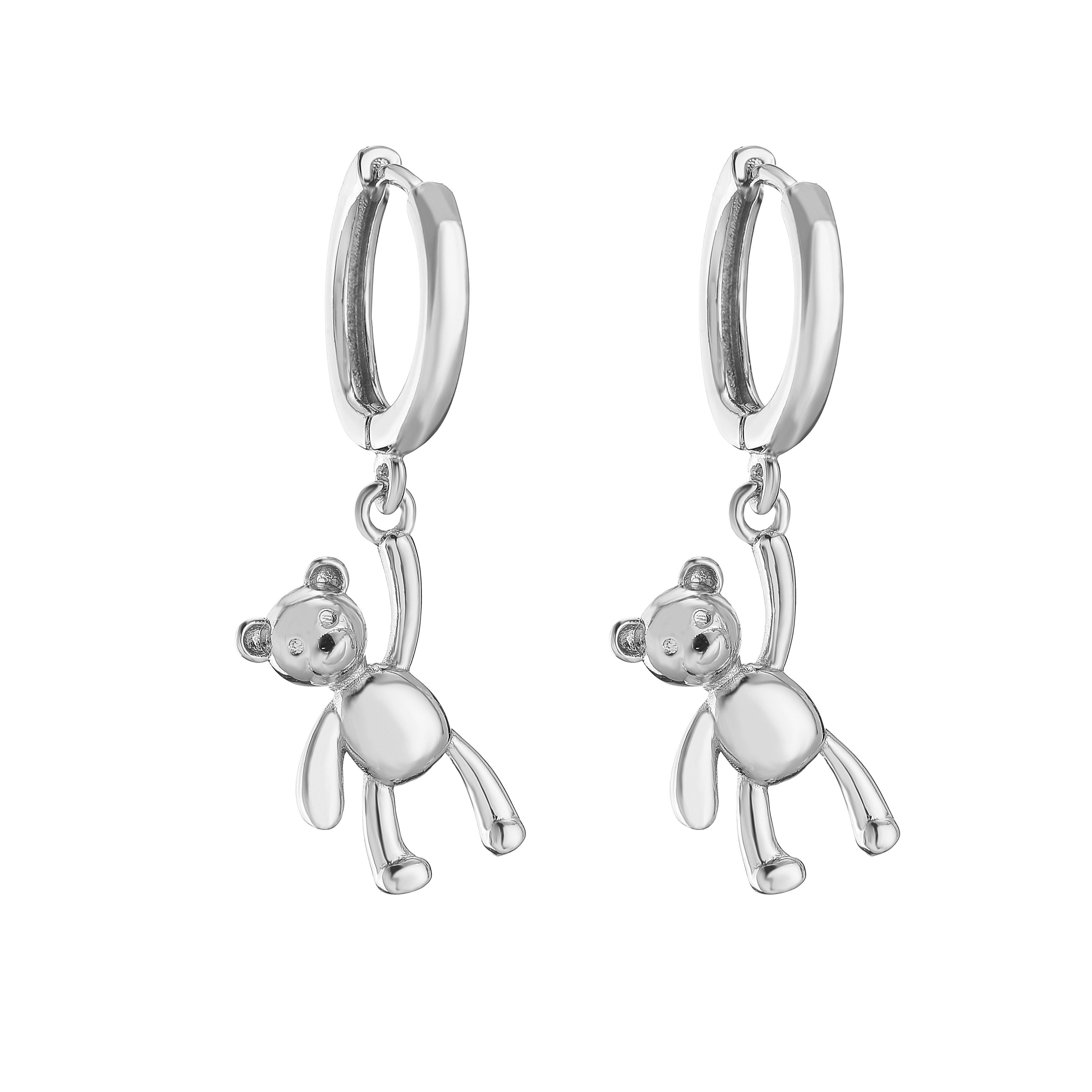 

HECHENG,Gold Copper Color Copper Small Hoop Earrings Woman Tiny Star Bear Heart Piercing Earring Unusual Zircon New Arrival