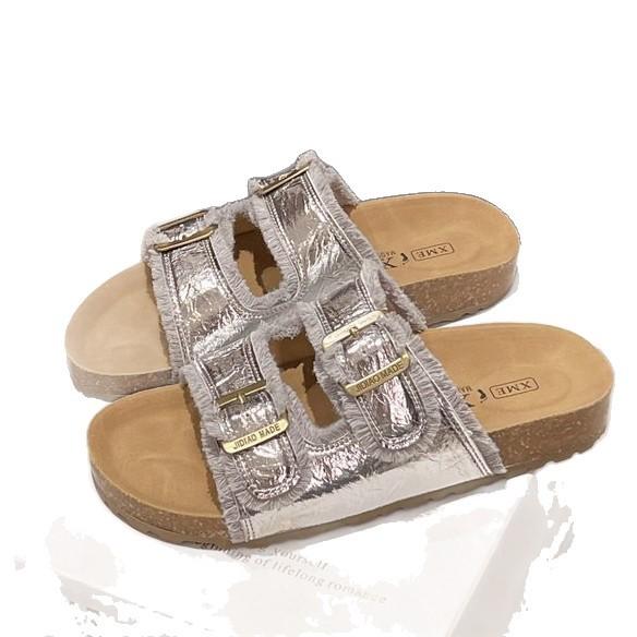 Thick-bottomed Slippers Women's Summer Wear Retro Tassel Ugly and Cute Flat-bottomed Women's Boken One-word Cool Slippers