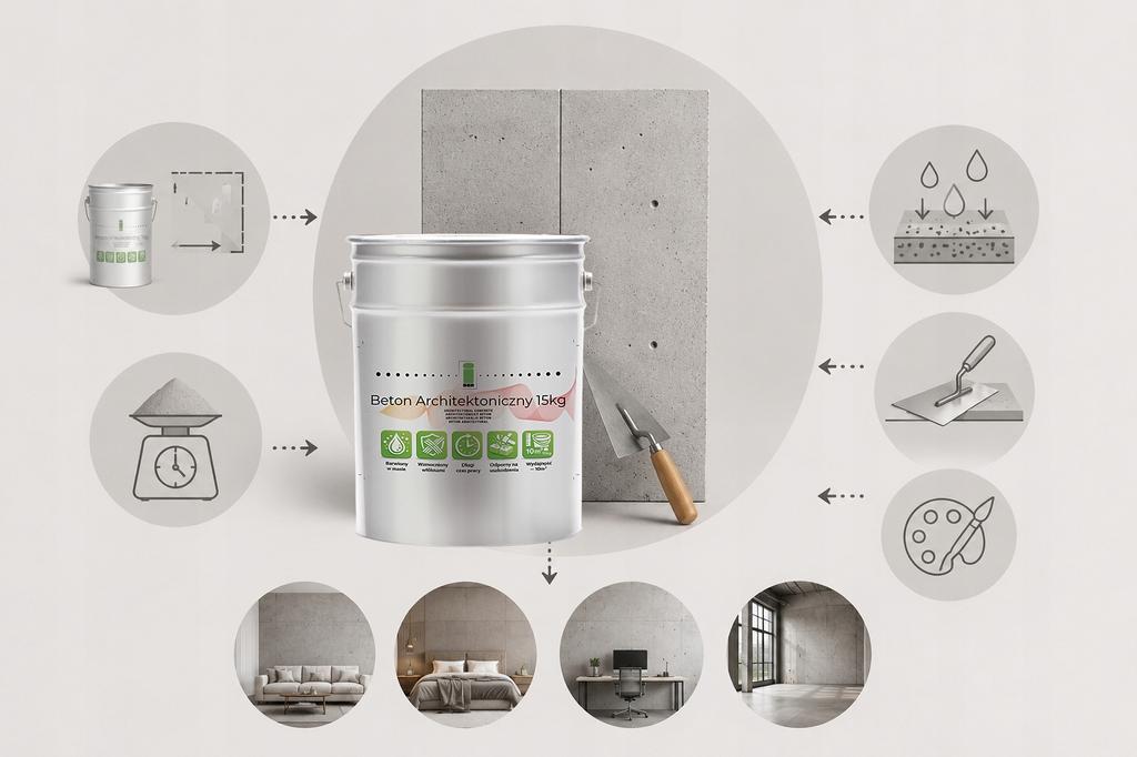 Beton architektoniczny wewnętrzny 15 kg biały f101| efekt loft