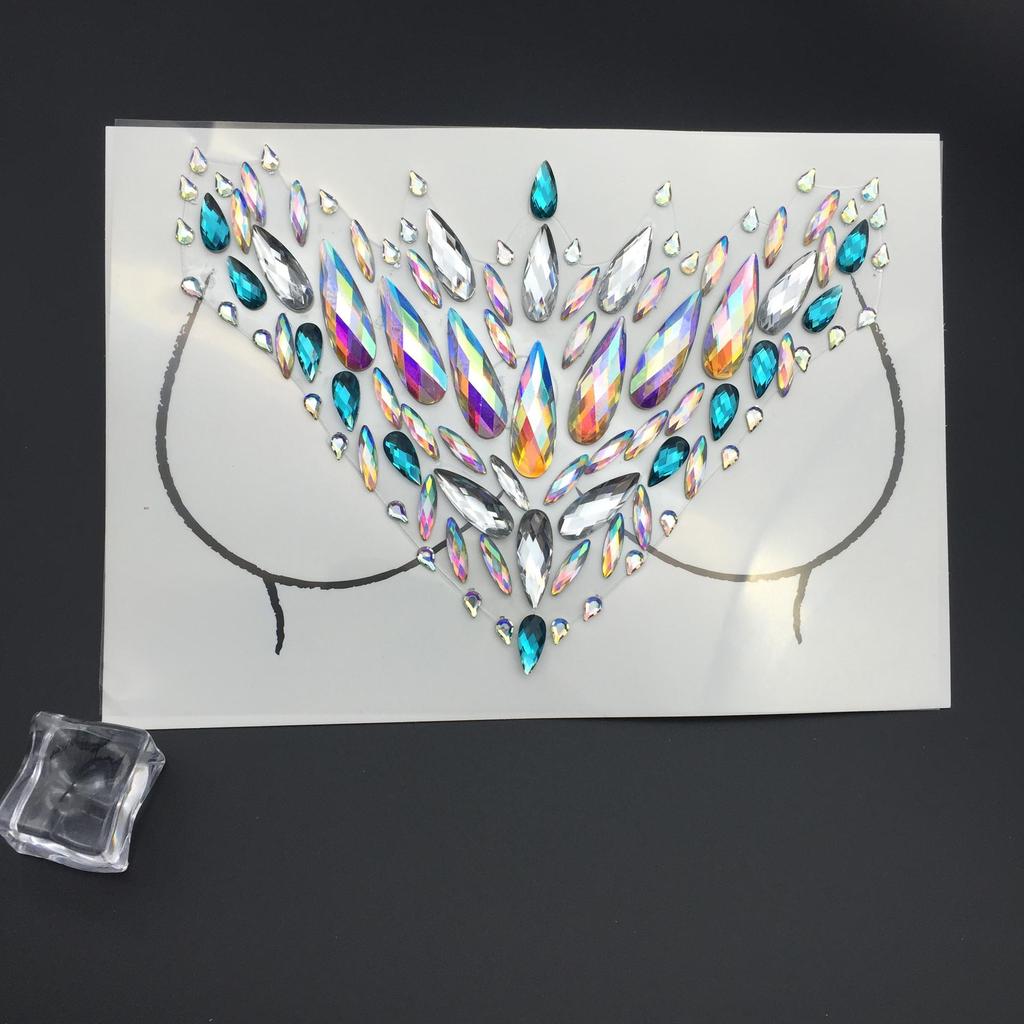 High-Quality Rhinestone Tattoo Stickers for Face and Nipple 