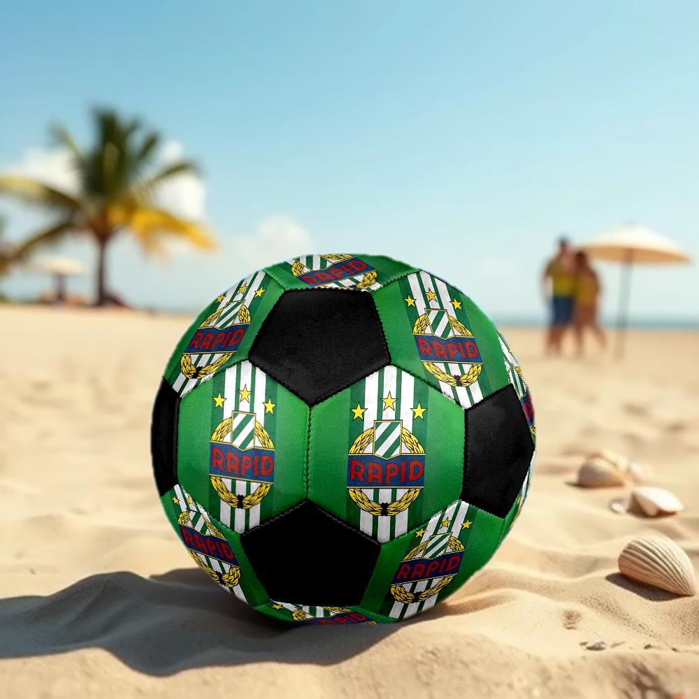 SIZE 5 Rapid Vienna Soccer Ball Colorful All Ages Machine Stitched PVC Competition Ready Durable High-Bounce