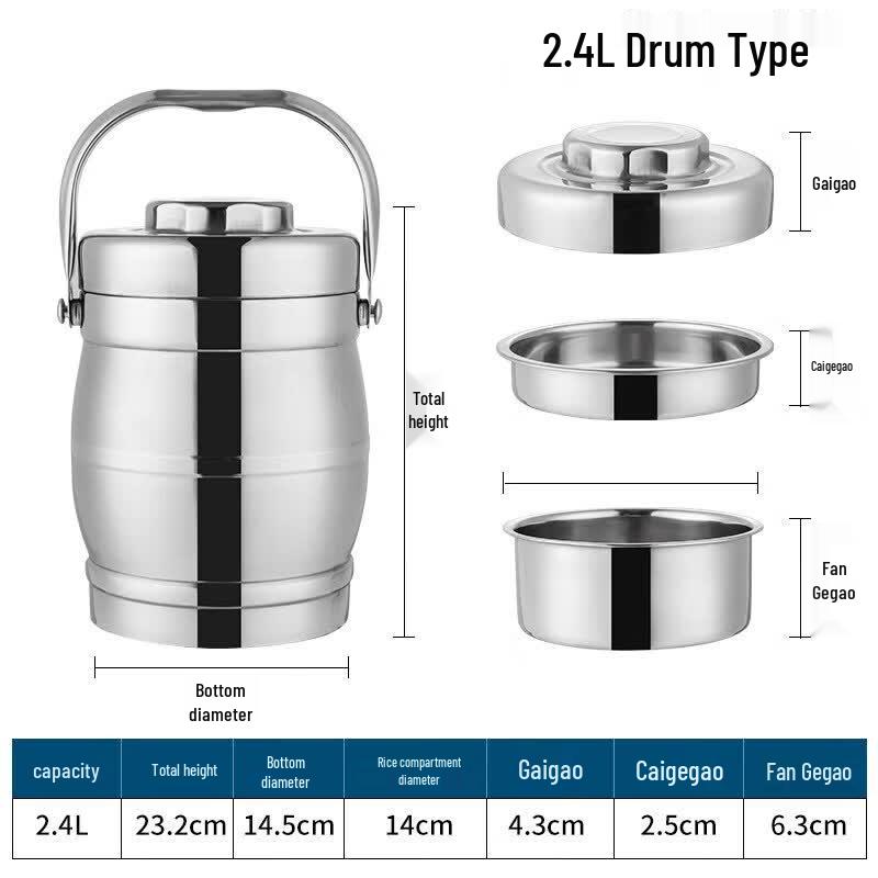 Younluo 2-Layer Stainless Steel Vacuum Insulated Portable Lunch Pot