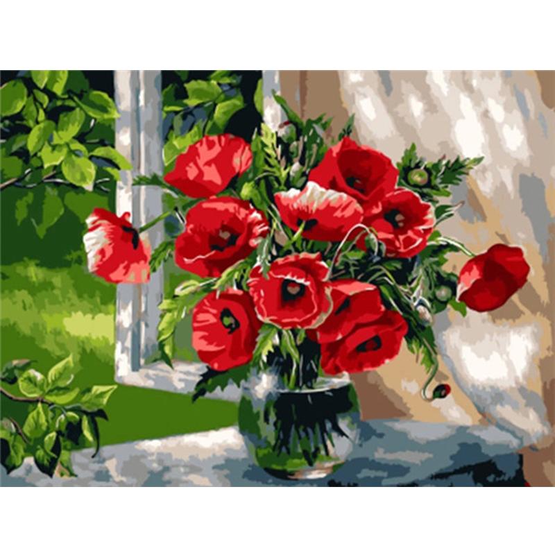 5D Paint With Diamonds Flower DIY Diamond Painting Rose Mosaic Rhinestones Pictures Wall Art Handicraft