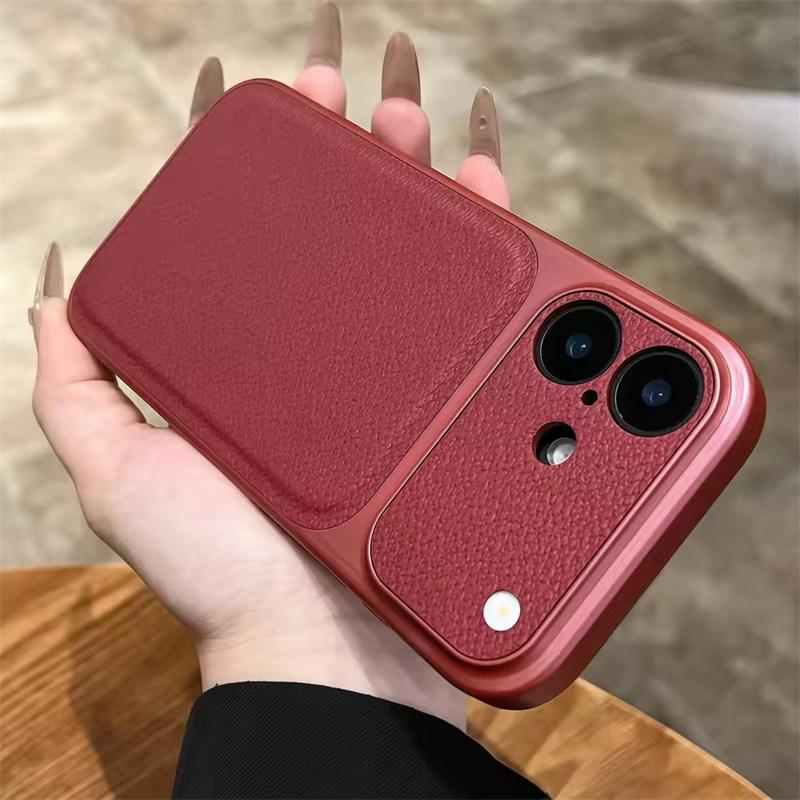 Custodia per Telefono in Silicone Morbido di Lusso con Texture a Buccia di Litchi per iPhone17 Air 13 14 15 16 Pro Max Cover Posteriore con Paraurti