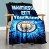 Manchester City 55 Personalized Text Blanket Lightweight Customizable Blanket Warmthful Decor Suitable for Sofa Office Chair Bed Picnics