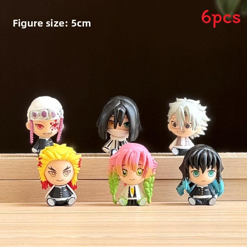 

Demon Slayer Pvc Figure Set With Stand And Collectible Design For Anime Fans Sitting