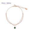 PAULBRIAL [SILVER] PYSB005S May Emerald Birthstone Double-Row Bracelet