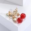 Crystal Cherry Brooch Pins Rhinestone Brooches Wedding Party Jewelry Gifts Lapel