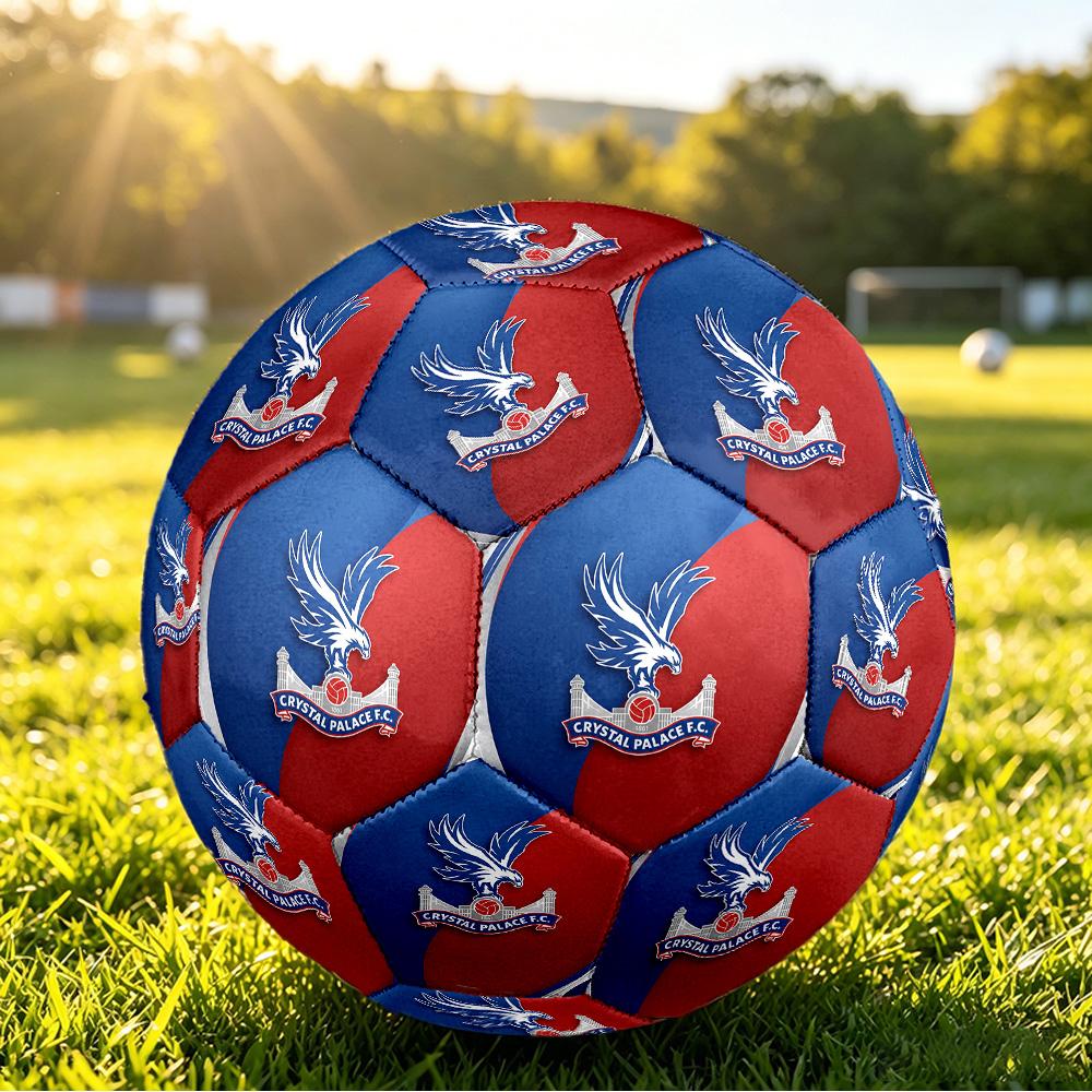 Pallone da Calcio Stampato Crystal Palace Taglia 5, Antiscivolo, Pallone da Partita per Adulti, Souvenir per i tifosi di Calcio