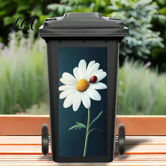 Pegatinas Decorativas para Cubo de Basura con Cara, Pegatina de Animales de Dibujos Animados, Pegatina de PVC Autoadhesiva Colorida, Pegatina Impermeable Linda Gato Perro para Cubo de Basura con Ruedas