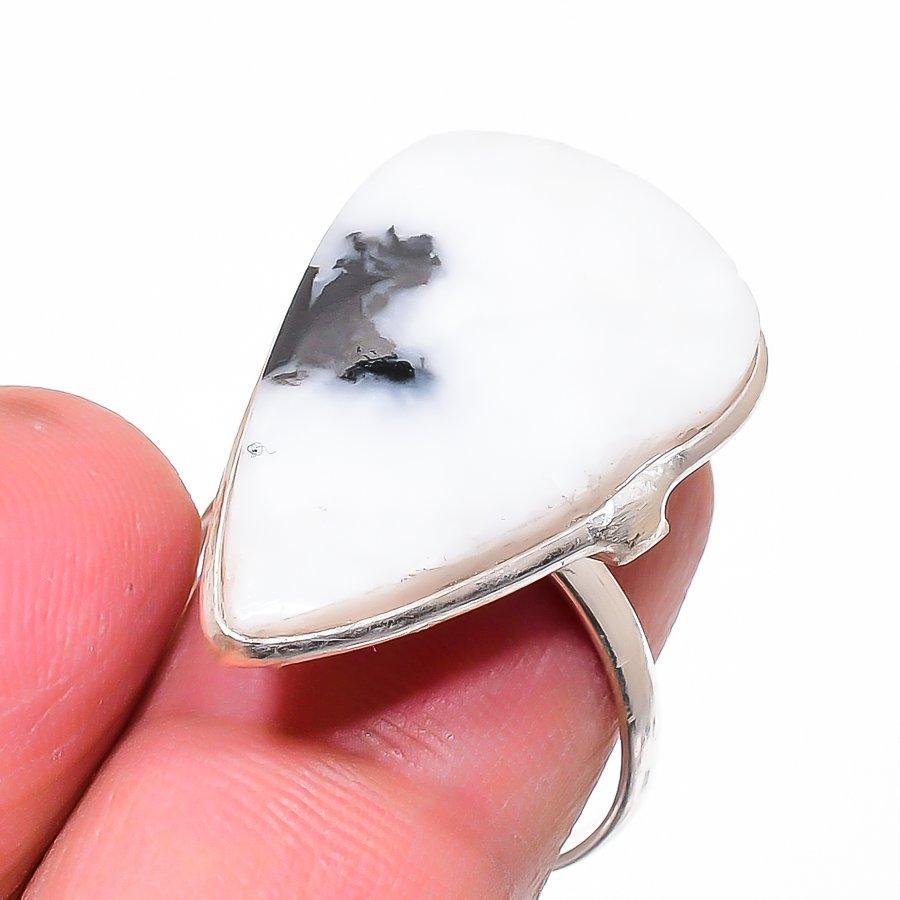 

Natural Buffalo Jasper Gemstone 925 Sterling Silver Jewelry Ring Size 9 e7y97