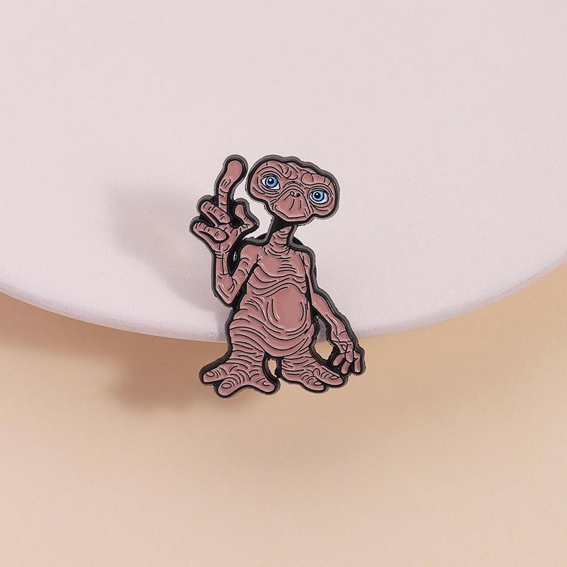 Cartoon Alien Creatures Enamel Pin Science Fictio Spaceship UFO Green Monster Brooches Lapel Badge Jewelry Gifts For Friends