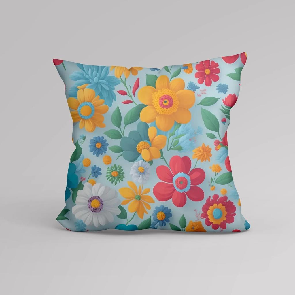 Luxury Home Decoration Cushion Cover Office Sofa Cushion Cover Small Fresh Cartoon Floral Pattern Printed Pillow Cover