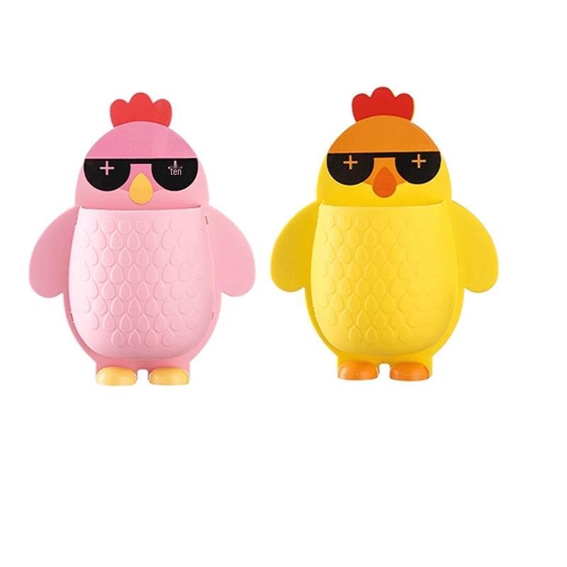 Cartoon Chick Wall-Mounted Storage Box for Makeup, Tools, and Toothbrush