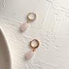 French Fashion Earrings Elegant Oval Denier Ins Retro Style Ear Buckle Titanium Steel Natural Stone All-match Ear Jewelry