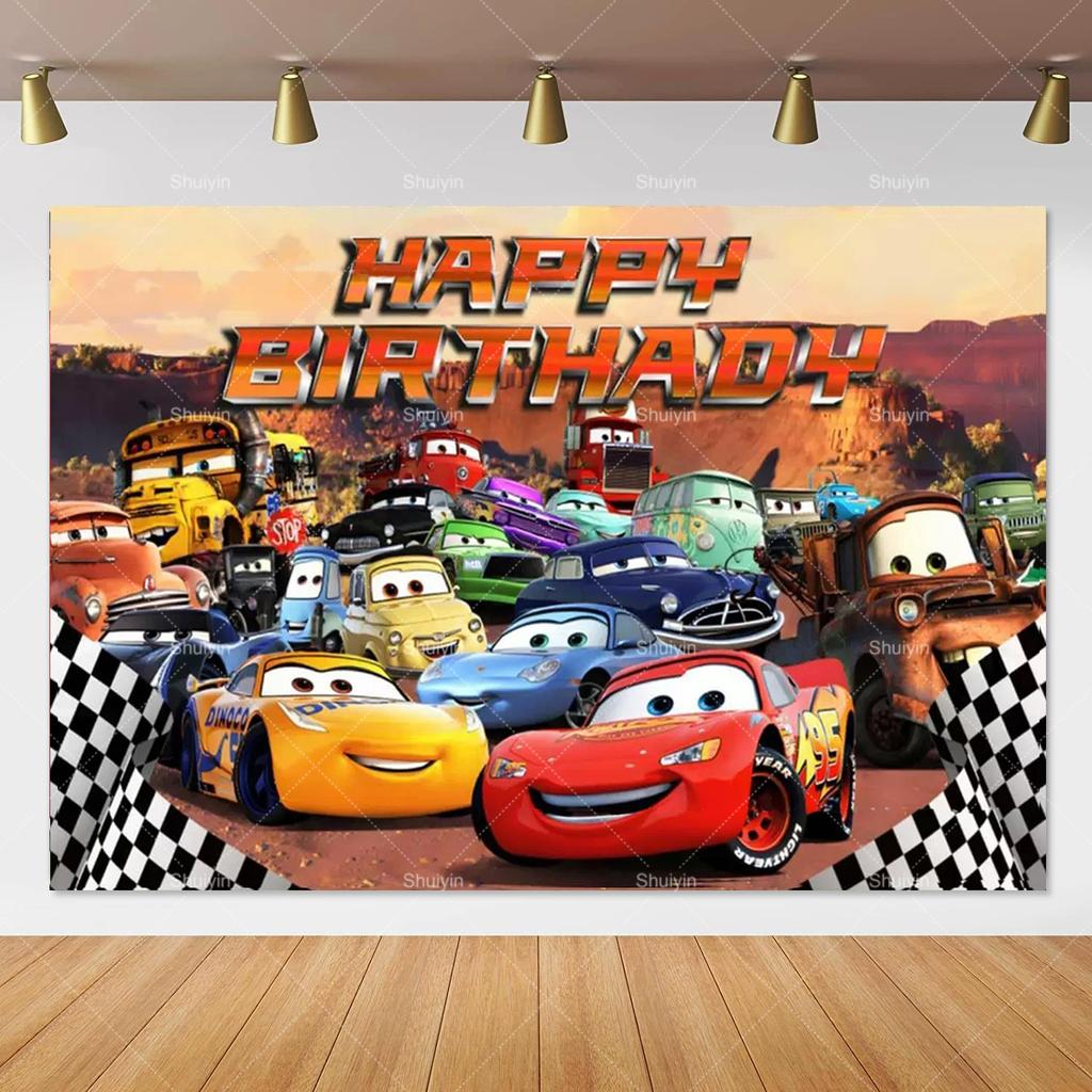 Disney Pixar Cars Lightning Mcqueen photo background for birthday party, studio photo background for kids, babies and baby welcome parties, AS41