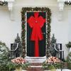 Large Size Christmas Front Door Bow Red Christmas Home Decoration Cabinet Bow  Fireplace
