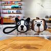Cute Cartoon Leather Dog Pendant Keychains For Women Bag Pendant Car Key Chains  Backpack Decoration Accessories Gifts