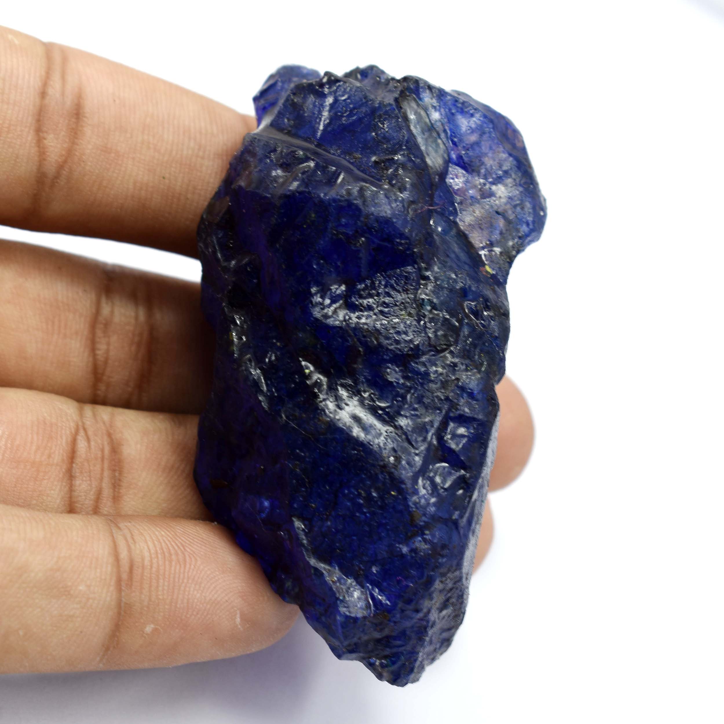 

Natural Sapphire Blue Rough Uncut Huge Size 382.50 Ct CERTIFIED Loose Gemstone AM-74 65 mm approx синій